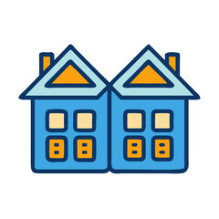 Housing Calculator with Twin Rooftops Icon Design