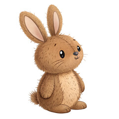 Obraz premium Cute Bunny Illustration, Adorable Rabbit Drawing on transparent background