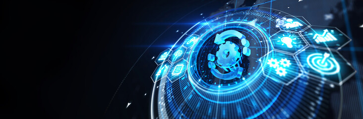 Business, Technology, Internet and network concept. Automation Software Technology Process System. illustration