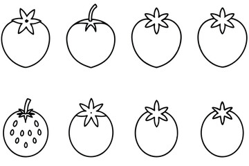 tree tomato line art illustration simple minimalist design drawing artwork