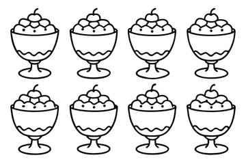 trifle line art illustration intricate design with clean minimalist style