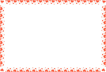 Romantic Red Heart Border Frame for Valentines Day