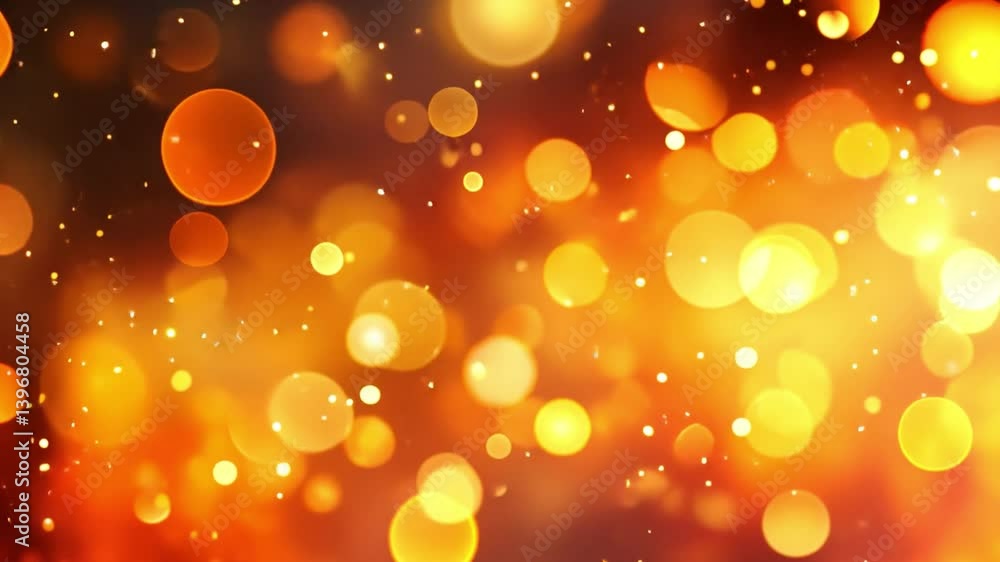 Poster golden bokeh magic: an abstract display of glowing golden bokeh lights, showcasing a mesmerizing dis