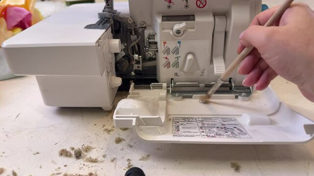 master clean the overlock sewing machine from dust