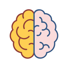 Human Brain with Left Hemisphere Icon Design