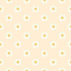 Vintage Strawberry Seamless Floral Pattern Yellow background