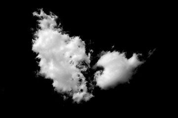 Large white clound isolated on black background. Large white clouds overlay, Big white clouds on black background