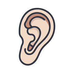 Human Ear with Ear Canal Icon Design