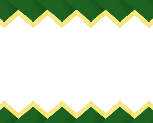 Modern geometric frame with green and yellow zigzag pattern. Abstract and eye-catching design element. Abstract and dynamic design, suitable for certificates, greeting cards.