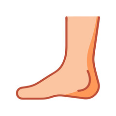 Human Foot Side Profile Icon Design