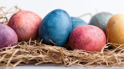 Happy Easter day with Colorful Easter eggs,Spring holiday,Happy easter eggs,festive clip art,Happy Easter greeting card, poster, banner template,april festive concept.