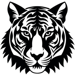 Fototapeta premium Abstract-artistic-tiger-face-silhouette 
