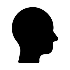 Human Head Side Silhouette Icon Design