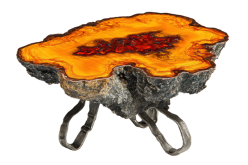 Unique Live Edge Coffee Table with Resin Top and Metal Legs Modern Home Decor