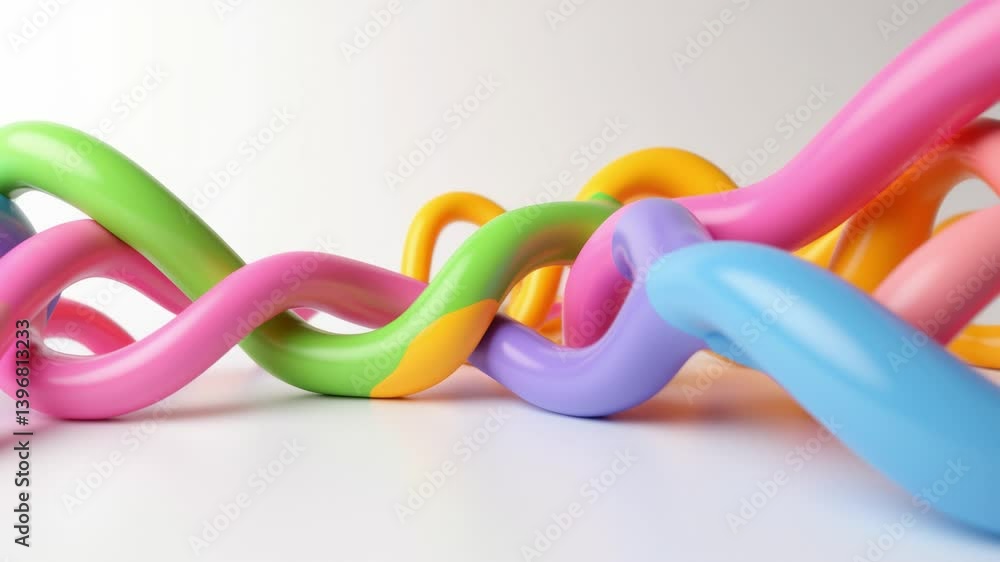 Poster abstract 3d rendering, twisted shape, modern illustration, background design