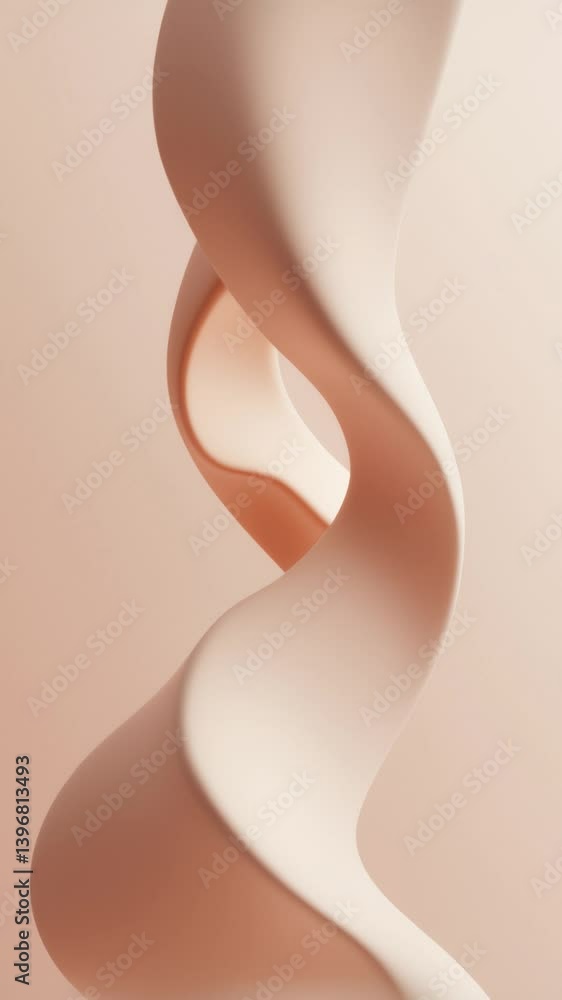 Poster abstract 3d rendering, twisted shape, modern illustration, background design