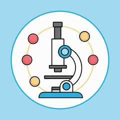 Fototapeta premium A microscope-surrounded-by-atoms 