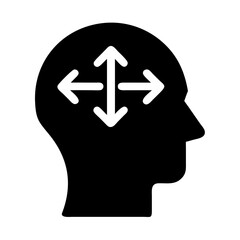 Human Head with Bidirectional Arrows Icon Design
