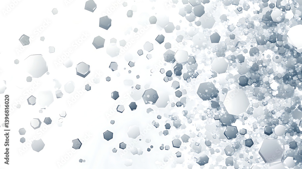 Aufkleber abstract composition of hexagonal shapes and blurred circles creating a dynamic background effect