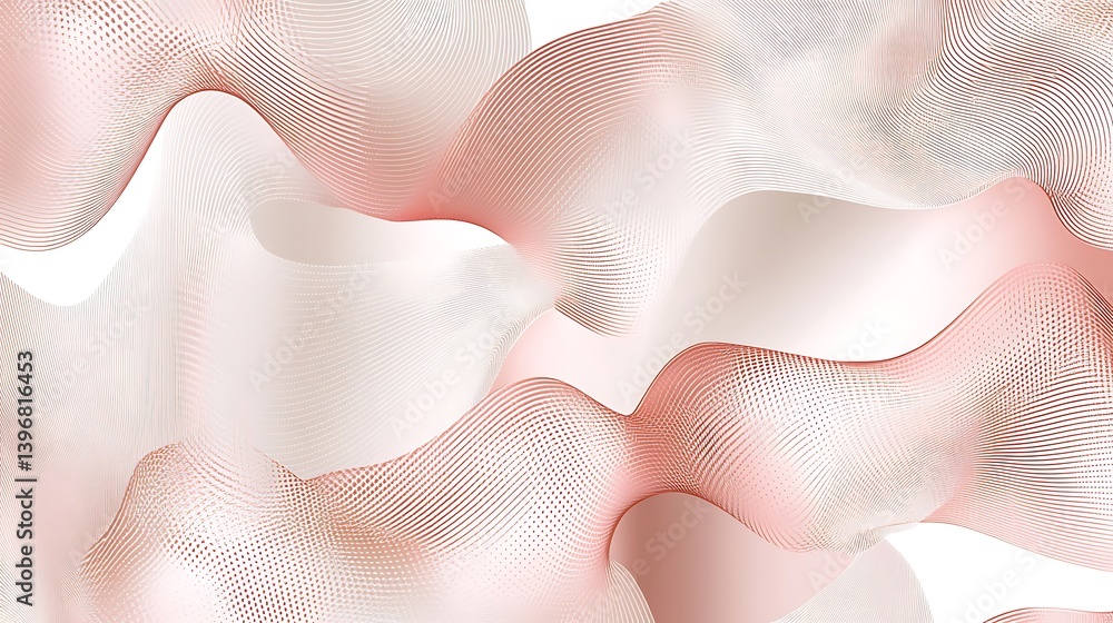 Poster abstract fluid shapes in soft pink and white tones create a serene background for design projects