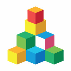 Set of-colorful-building-blocks-in-a-vector-style