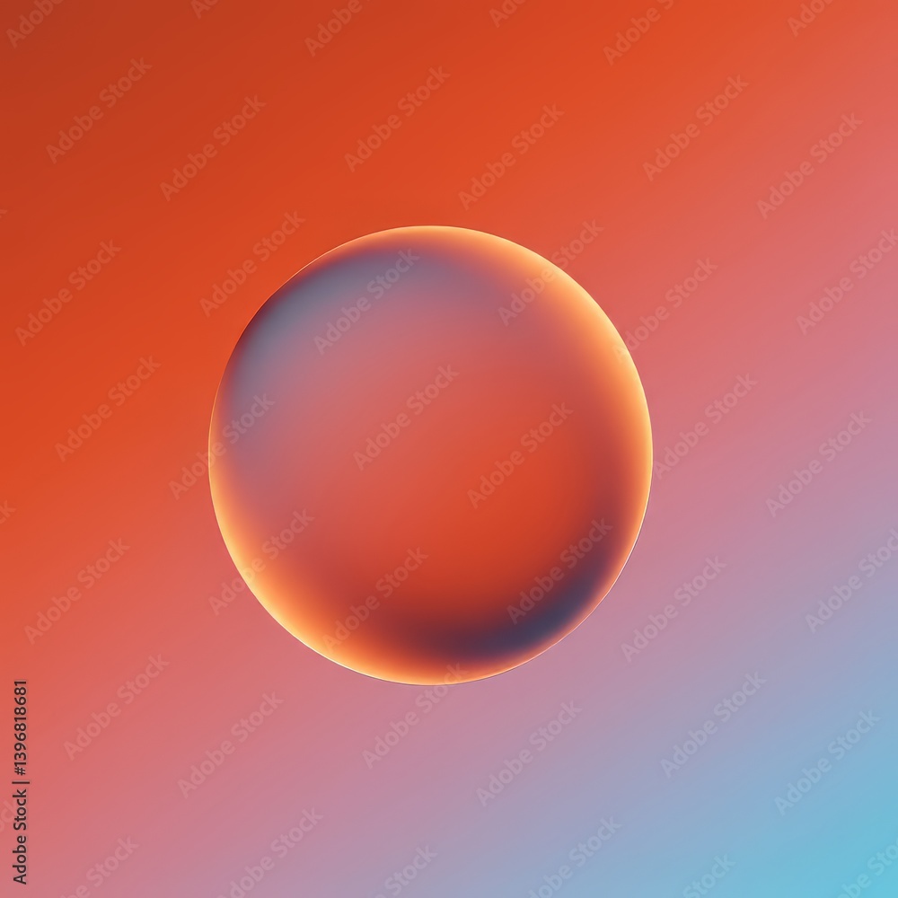 Aufkleber glowing sphere on gradient background abstract concept for design