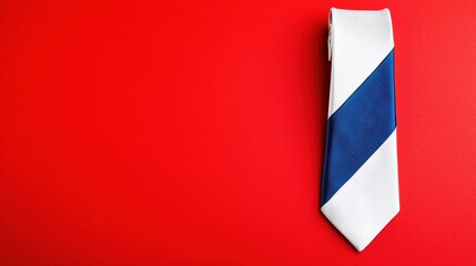 Visually striking product photography, commercial poster of a designer tie with a 3D fabric weave,