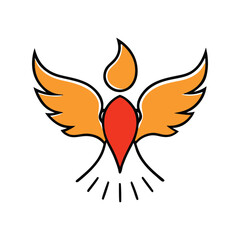 holy spirit pentecost sunday vector greetings with sacred fire