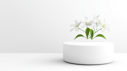 Visually striking product photography, commercial poster featuring a sleek 3D white background, , modern minimalist style