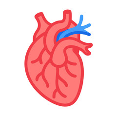 Human Heart with Arteries Icon Design