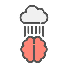 stress filled outline icon. anxiety color line illustration.