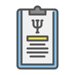 Diagnosis filled outline icon. mental health color line illustration.