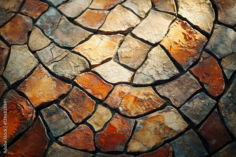 Poster an elegant arrangement of natural stones forms a captivating surface pattern with rich colors and te