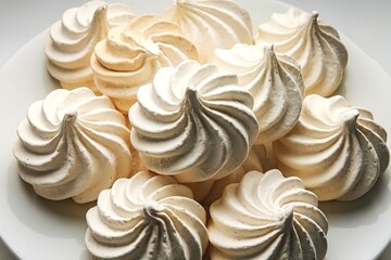 a group of vanilla meringue cookies