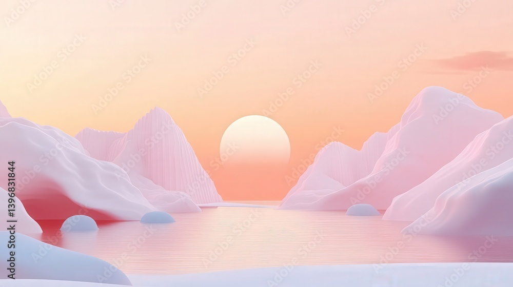 Poster minimalist gradient background featuring a smooth fade from light lavender to gentle peach, perfect 