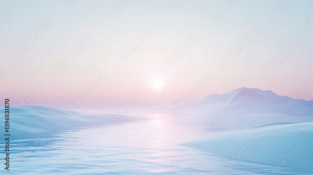 Poster minimalist gradient background that shifts from light blue to soft lavender, creating a tranquil and