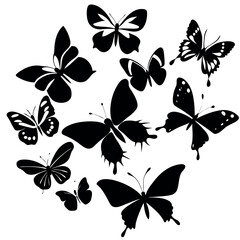 Flying butterfly-silhouette collection flying-butterfly. 