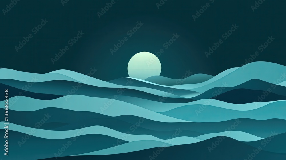 Poster gradient blending deep blue into soft turquoise, creating a cool and refreshing background with a mo