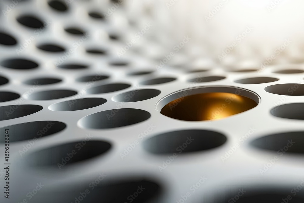Poster the exceptional element: an abstract close-up shot focuses on a unique golden sphere nestled amidst 