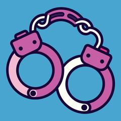 Handcuffs-illustration-whit-solid-colour-outline 