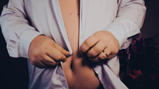 A fat man and the problem of excess weight.