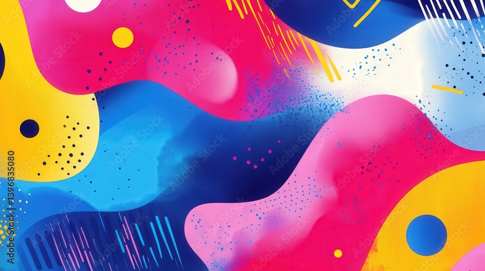 Aufkleber bright and colorful modern abstract background with dynamic, curving shapes that give a sense of mov