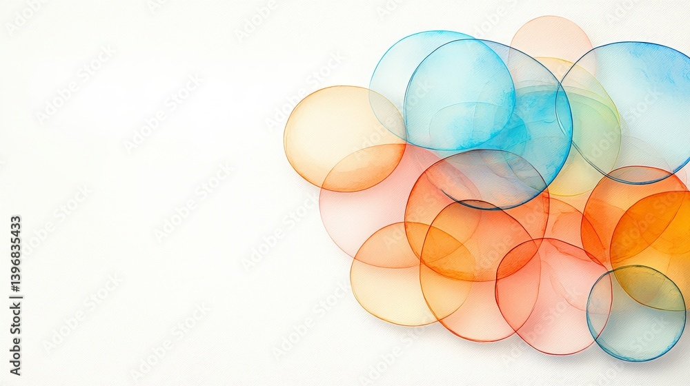 Poster abstract colorful circles: a vibrant array of overlapping, translucent circles in an abstract compos