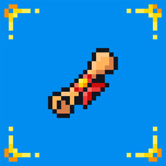 Obraz premium Pixel art icon scroll for rpg retro game