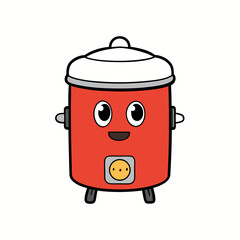 Rice-cooker-creative--design-with-a-white background.