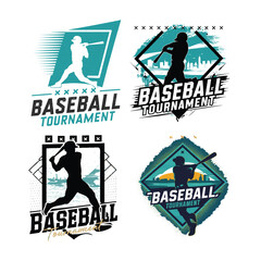 Obraz premium Baseball tournament template t-shirt illustration