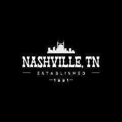 Fun vector design of Nashville city silhouette suitable for stickers or prints