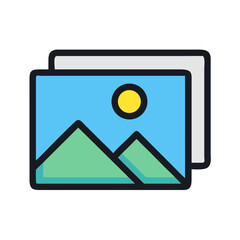 Image Gallery with Landscape Photo Icon Design