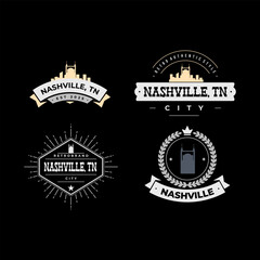 Fun vector design of Nashville city silhouette suitable for stickers or prints