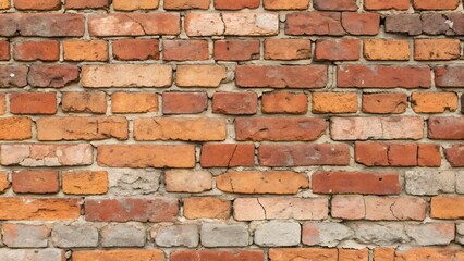 Fototapeta premium Brick wall pattern urban setting textured surface industrial environment close-up view architectural concept